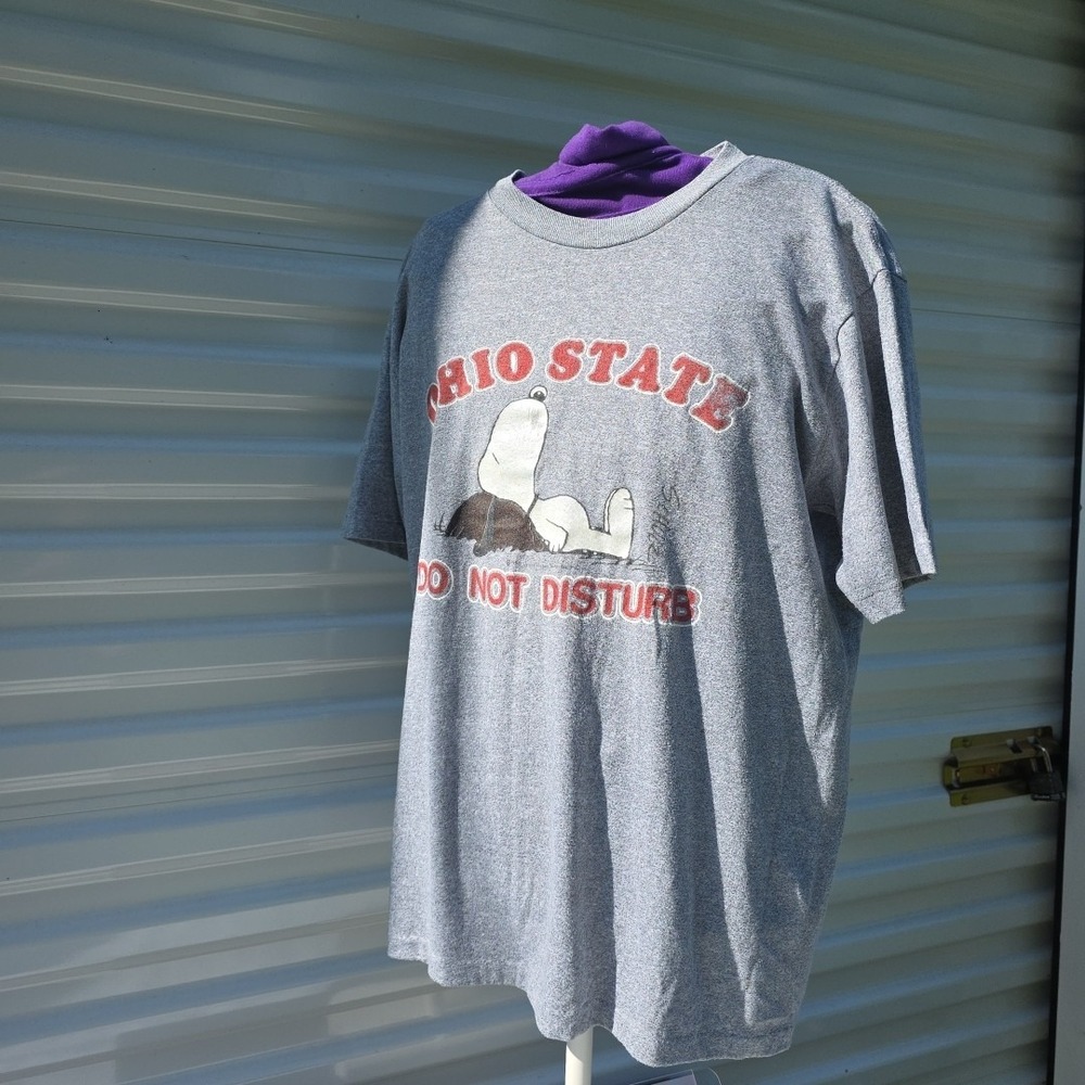 VTG Ohio State Do Not Disturb Snoopy T Shirt 1958 Peanuts Made In  The USA Hippi